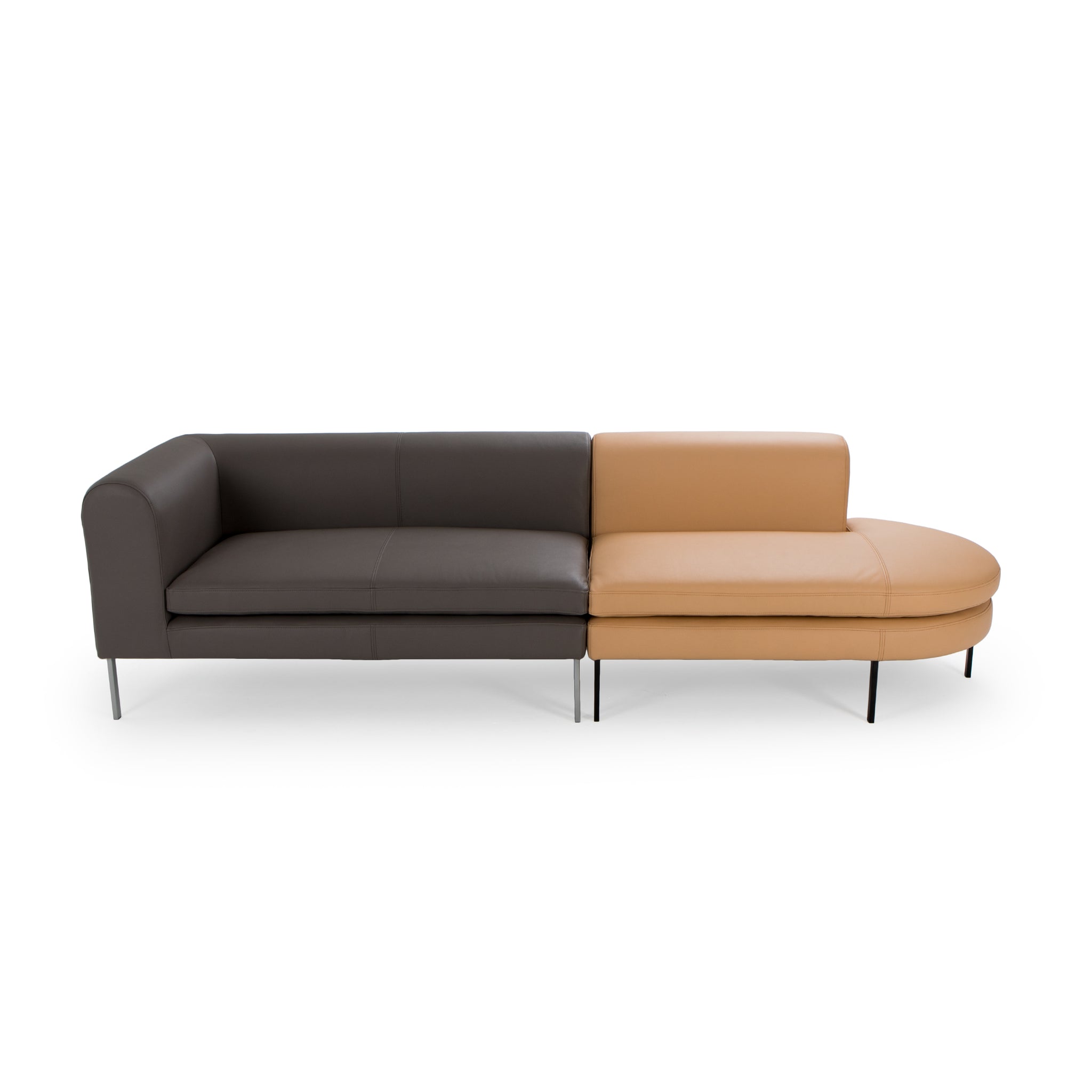 Archie 50" Leather Right Chaise